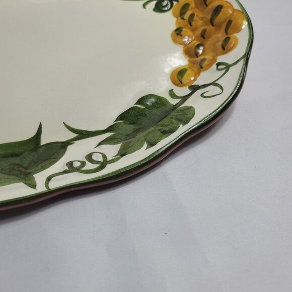 Stangl Sculptured Fruit Platter 15 Inch Green & Yellow Fruit Border - Picture 14 of 16